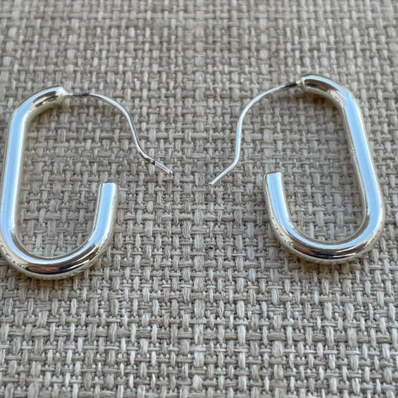 Essentials Women Earrings Silver Plated Jewelry Hoop Hook Earrings $40 - Picture 3 of 12